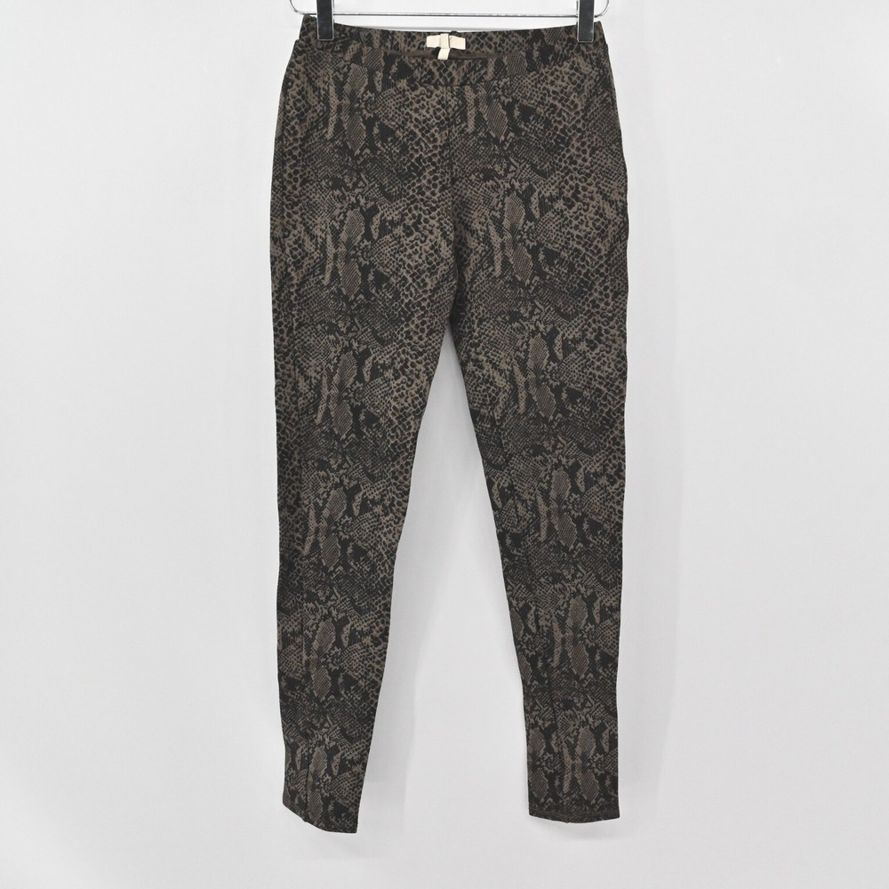 JOIE Pants Womens Sz S Brown Snakeskin Print Elastic Waist Skinny Legging Grunge